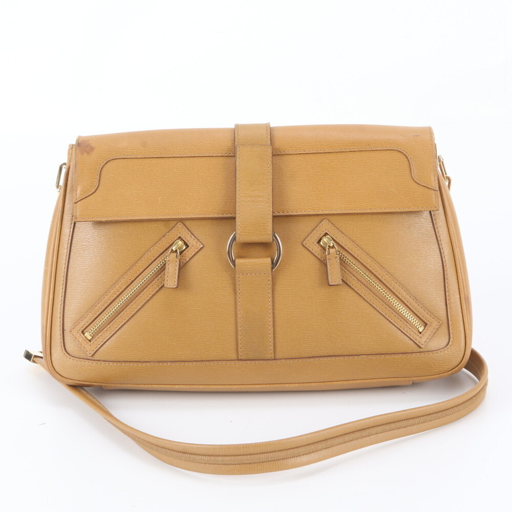 Gucci 001 4105 Leather Chain Shoulder Bag Crossbody Brown Handbag Tote for Women
